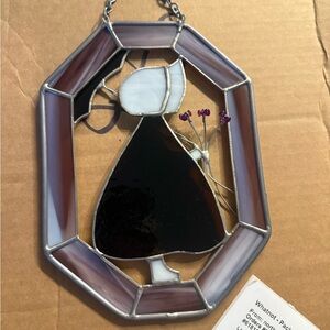 Stained Glass Amish Girl Suncatcher